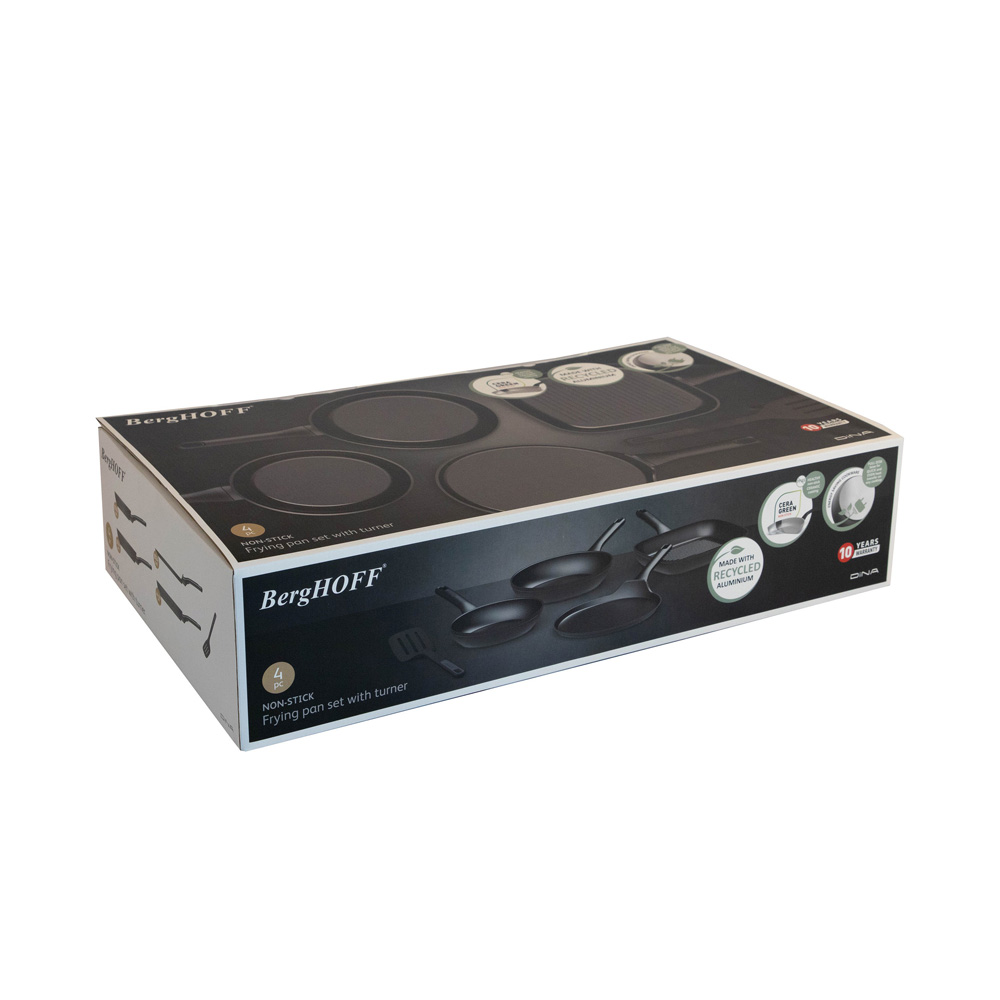 Набір сковорідок з антипригарним покриттям BergHOFF DiNA HELIX, з лопаткою, 4 пр.