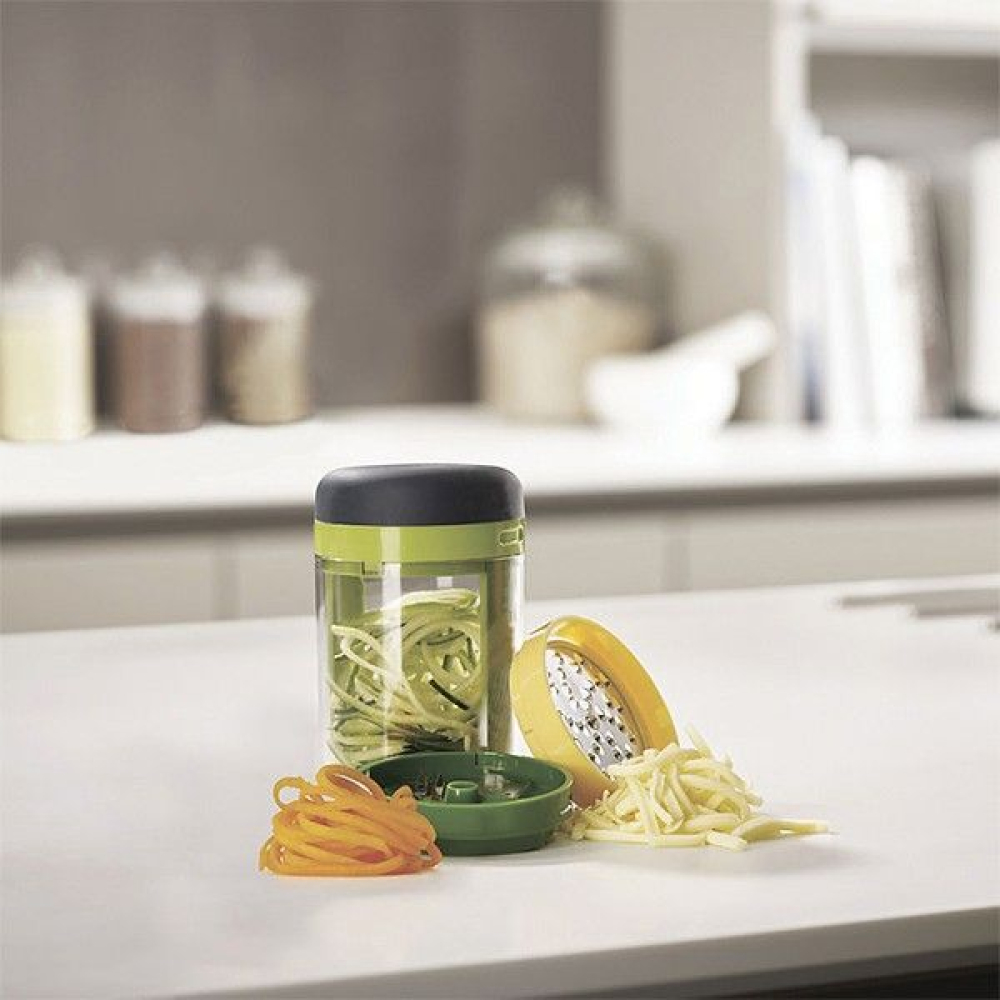 Овощерезка ручная спиральная 3-в-1 с тремя сменными насадками Joseph Joseph GADGETS, 7,8 х 7,8 х 16 см