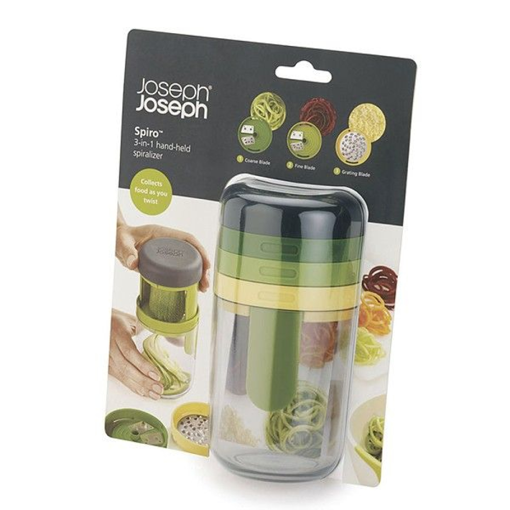 Овощерезка ручная спиральная 3-в-1 с тремя сменными насадками Joseph Joseph GADGETS, 7,8 х 7,8 х 16 см