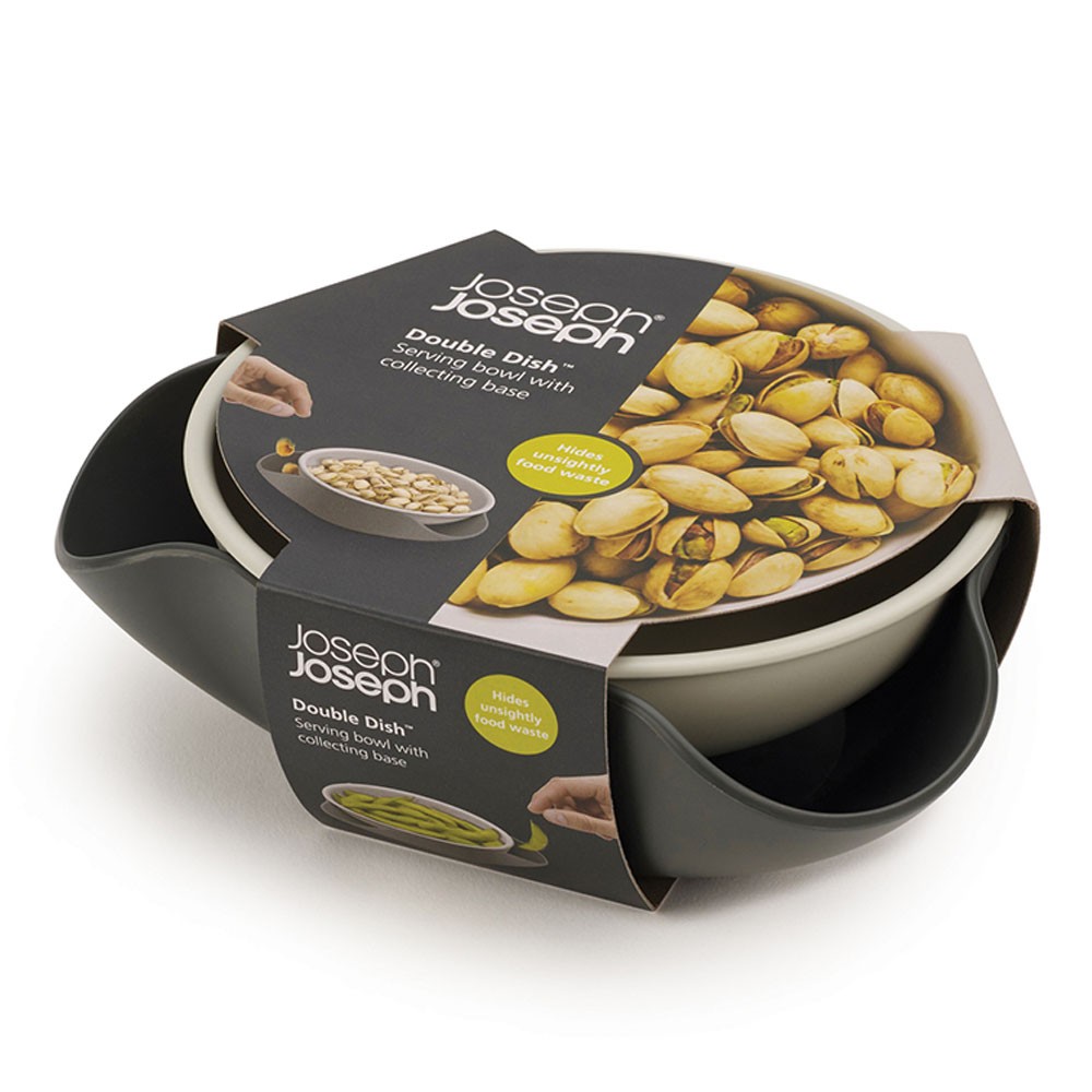 Двухуровневое блюдо с поддоном для сбора отходов Joseph Joseph Double Dish, серый, 6,2 х 17,8 х 16,8 см