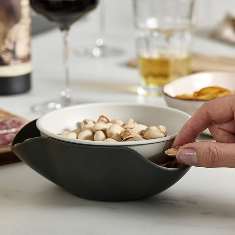 Двухуровневое блюдо с поддоном для сбора отходов Joseph Joseph Double Dish, серый, 6,2 х 17,8 х 16,8 см