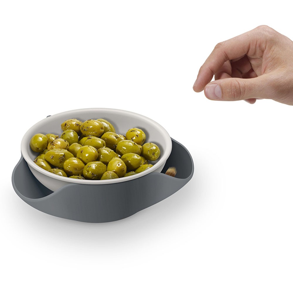 Двухуровневое блюдо с поддоном для сбора отходов Joseph Joseph Double Dish, серый, 6,2 х 17,8 х 16,8 см