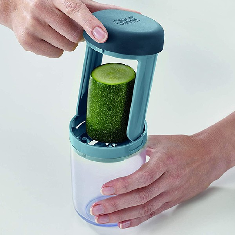 Овощерезка ручная спиральная 3-в-1 с тремя сменными насадками Joseph Joseph GADGETS, серый, 7,8 х 7,8 х 16 см