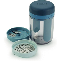 Овощерезка ручная спиральная 3-в-1 с тремя сменными насадками Joseph Joseph GADGETS, серый, 7,8 х 7,8 х 16 см