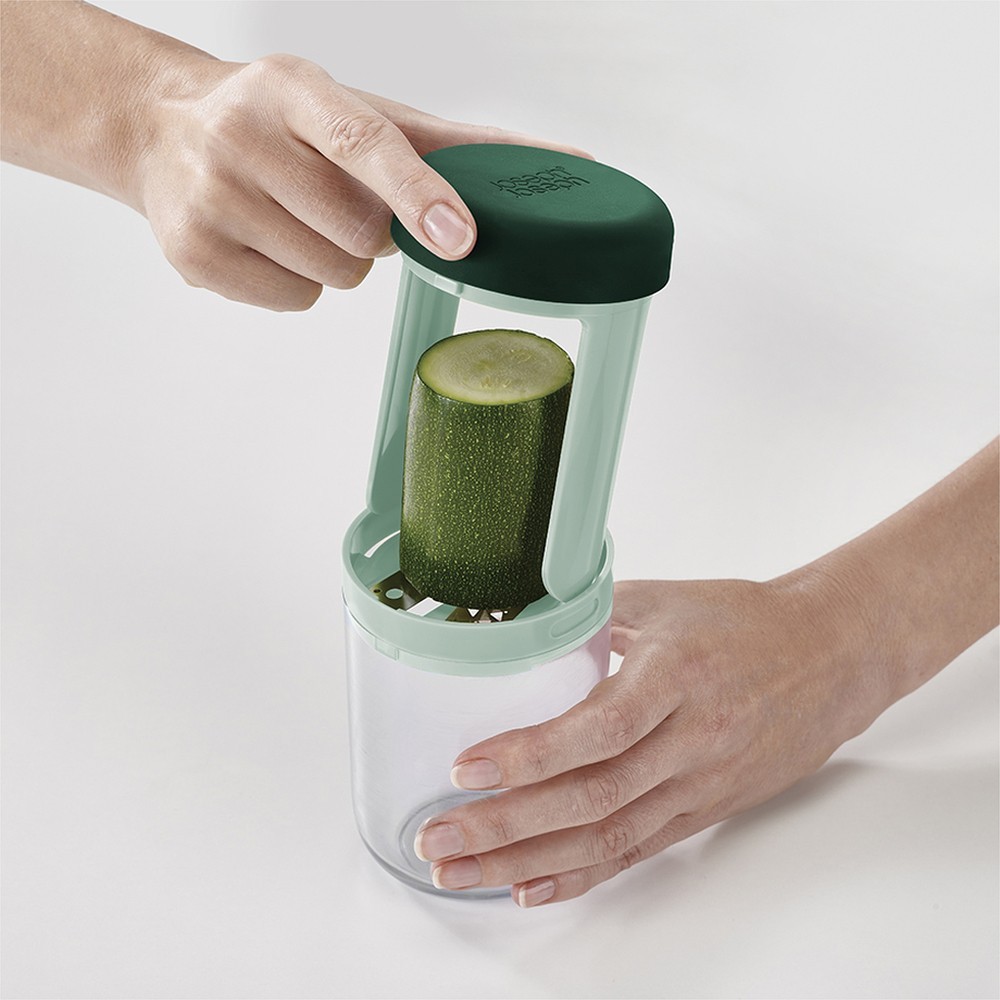 Овощерезка спиральная с тремя сменными насадками Joseph Joseph Sage, зеленая, 16 х 7,8 х 7,8 см