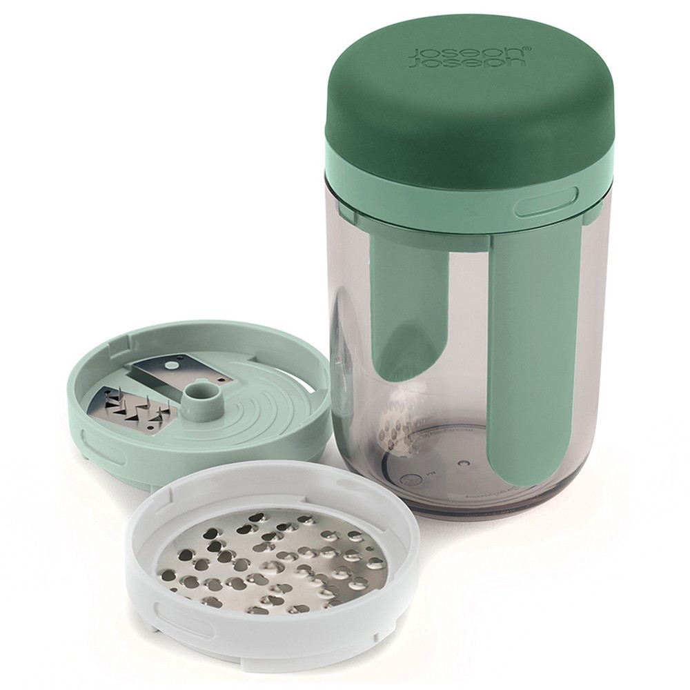 Овощерезка спиральная с тремя сменными насадками Joseph Joseph Sage, зеленая, 16 х 7,8 х 7,8 см