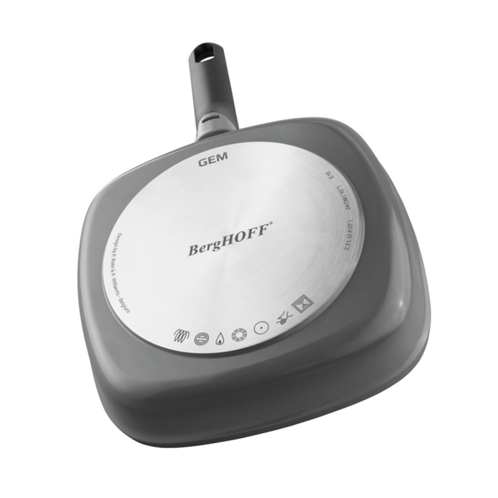 Сковорода-гриль с антипригарным покрытием BergHOFF STAY COOL, серый, диам. 28 см, 3,2 л