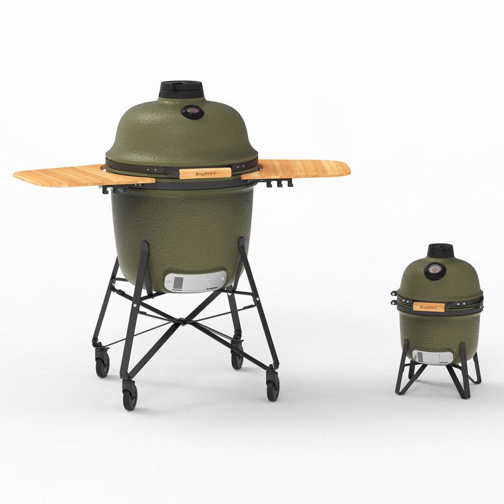 Гриль большой BergHOFF LEO, керамика, зеленый матовый, 58 см