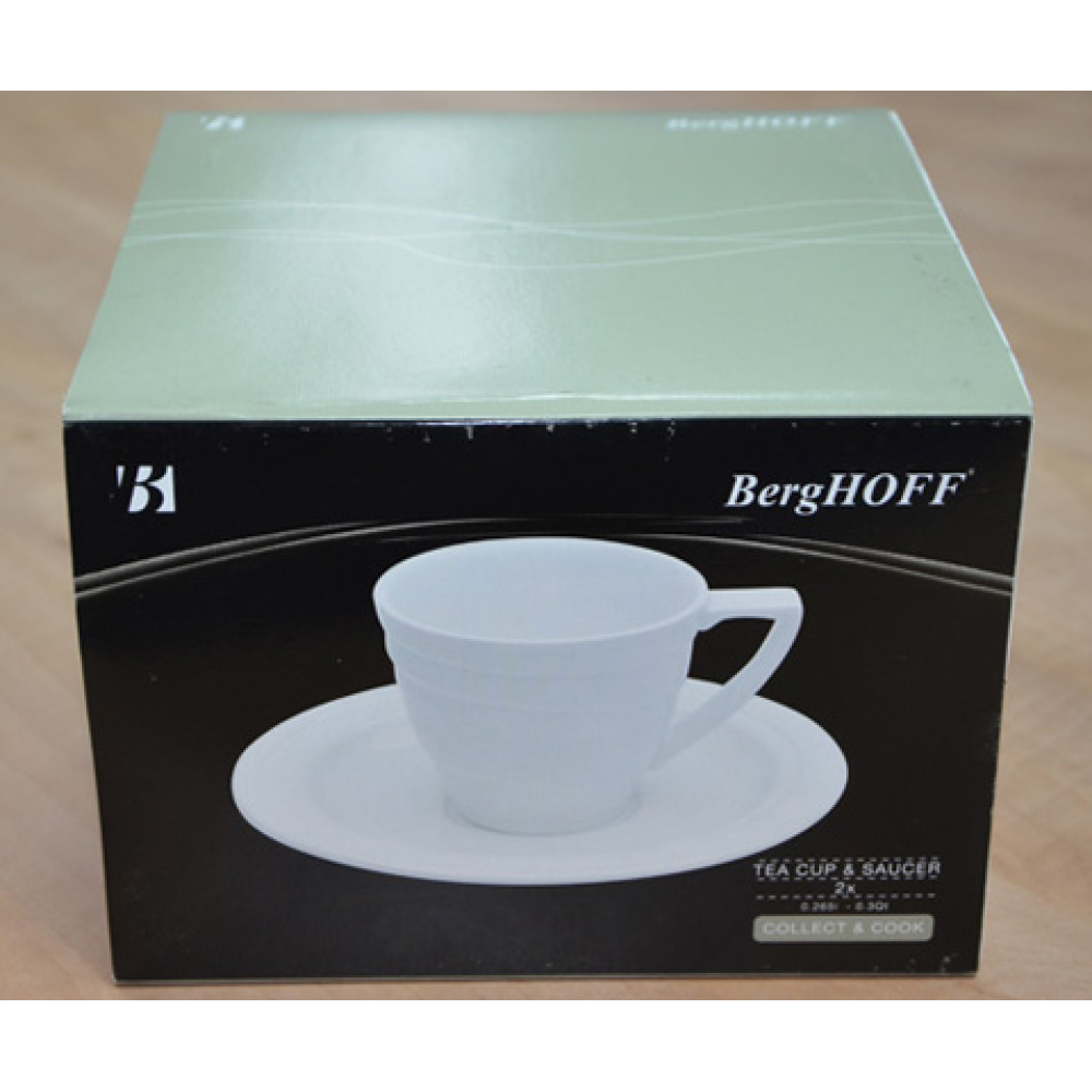 Набір чашок із блюдцем BergHOFF Hotel, порцеляна, 260 мл, 2 шт.