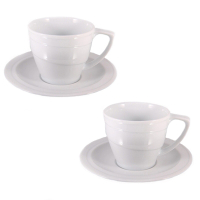 Набір чашок із блюдцем BergHOFF Hotel, порцеляна, 260 мл, 2 шт.