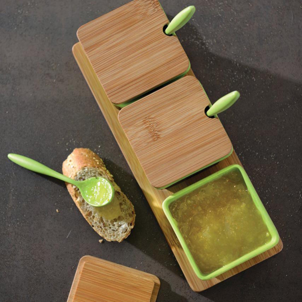 Набор банок на бамбуковой подставке CookCo , 10 пр.