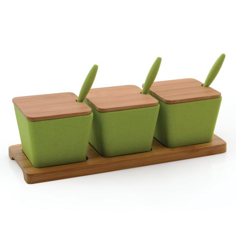 Набор банок на бамбуковой подставке CookCo , 10 пр.