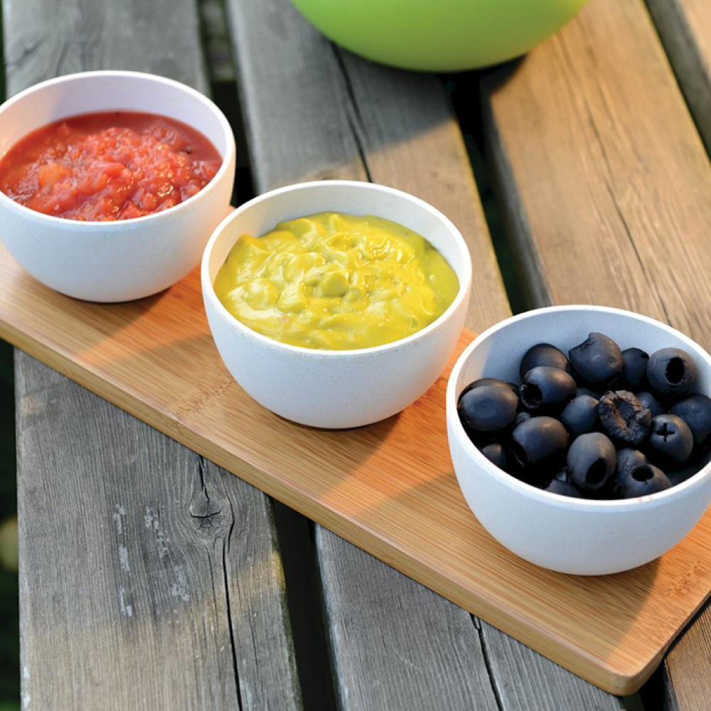 Набір креманок CookCo для закусок на бамбуковій підставці, 4 шт.