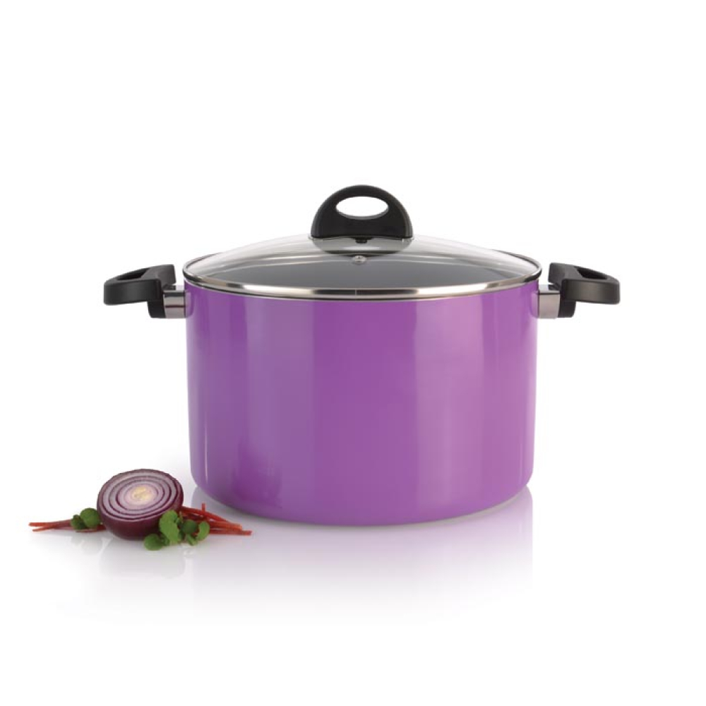 Каструля BergHOFF ECLIPSE з кришкою, фіолетова, діам. 24 см, 6,6 л