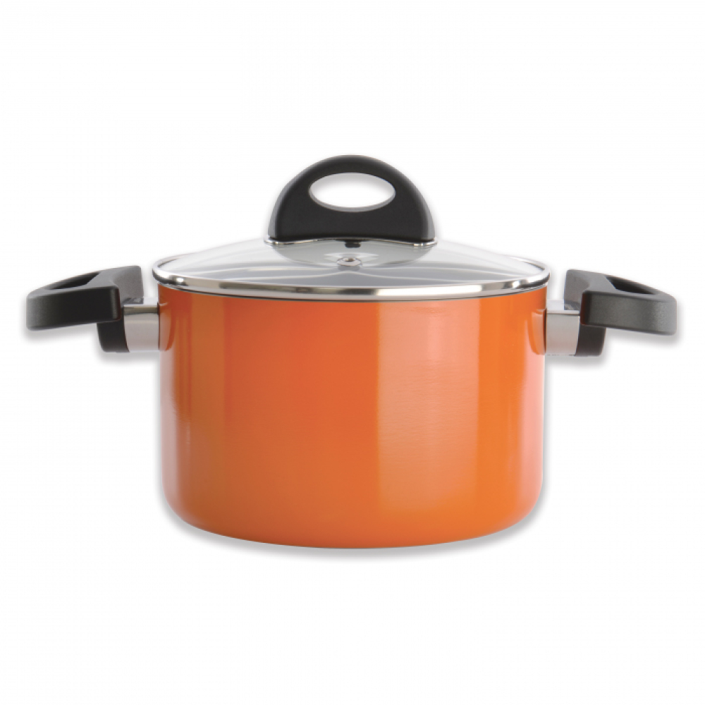 Кастрюля BergHOFF ECLIPSE с крышкой, оранжевая, диам. 16 см, 2 л