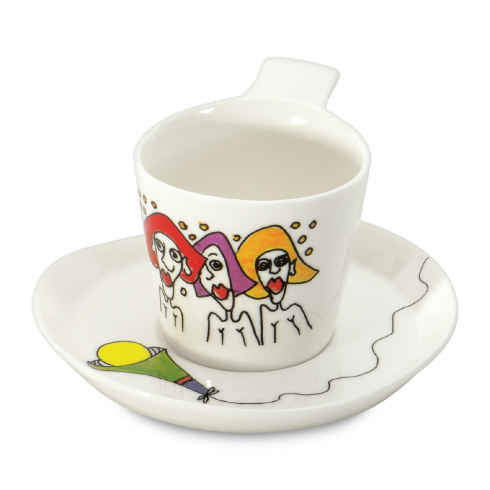 Чашка для кави BergHOFF ECLIPSE із блюдцем, 180 мл, 2 шт.