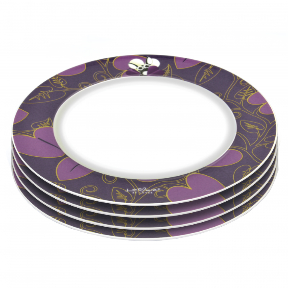 Тарелка фиолетовая BergHOFF Lover by Lover, диам. 21,5 см, 4 шт.