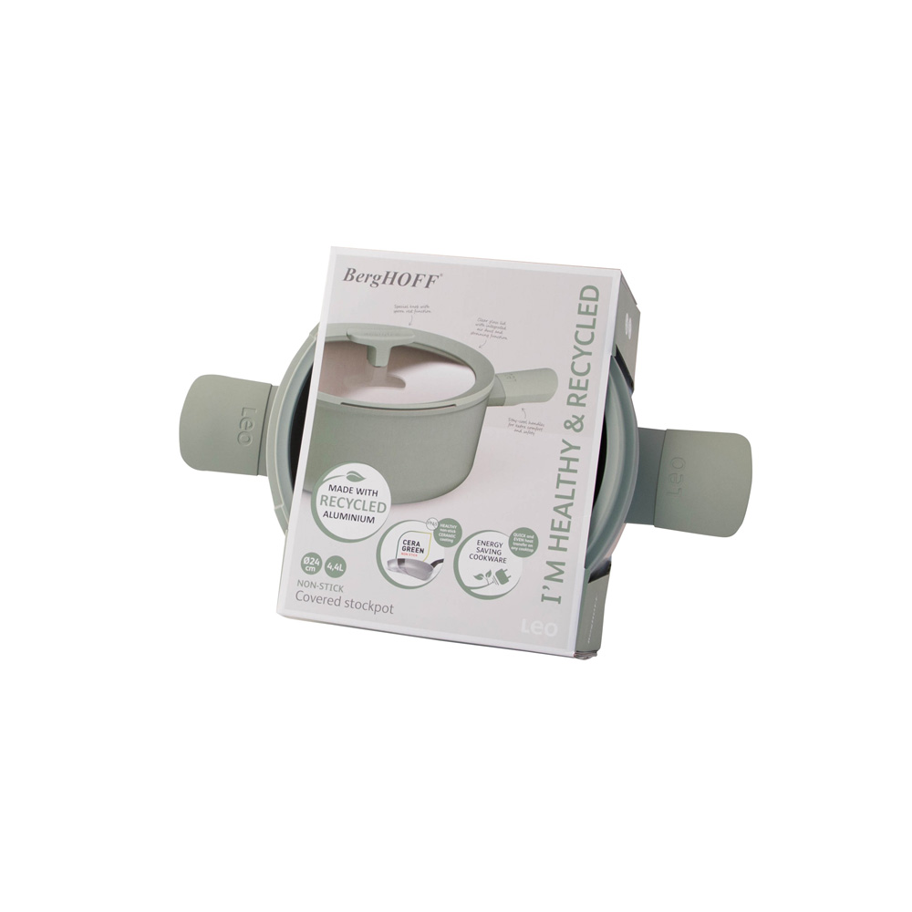 Кастрюля с антипригарным покрытием BergHOFF LEO BALANCE Sage, диам. 24 см, 4,4 л