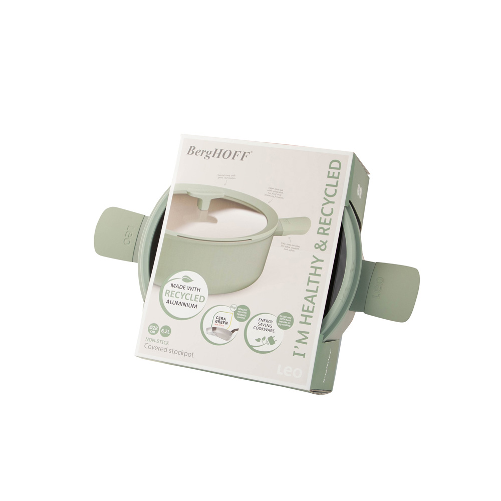 Каструля з антипригарним покриттям BergHOFF LEO BALANCE Sage, діам. 28 см, 6,2 л