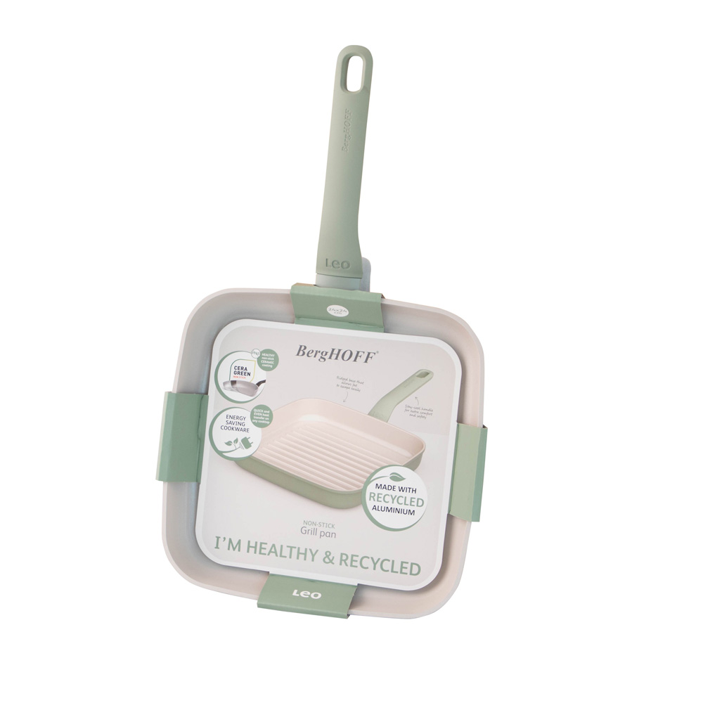 Сковорода-гриль з антипригарним покриттям BergHOFF LEO BALANCE Sage, 28 x 28 см, 2,6 л