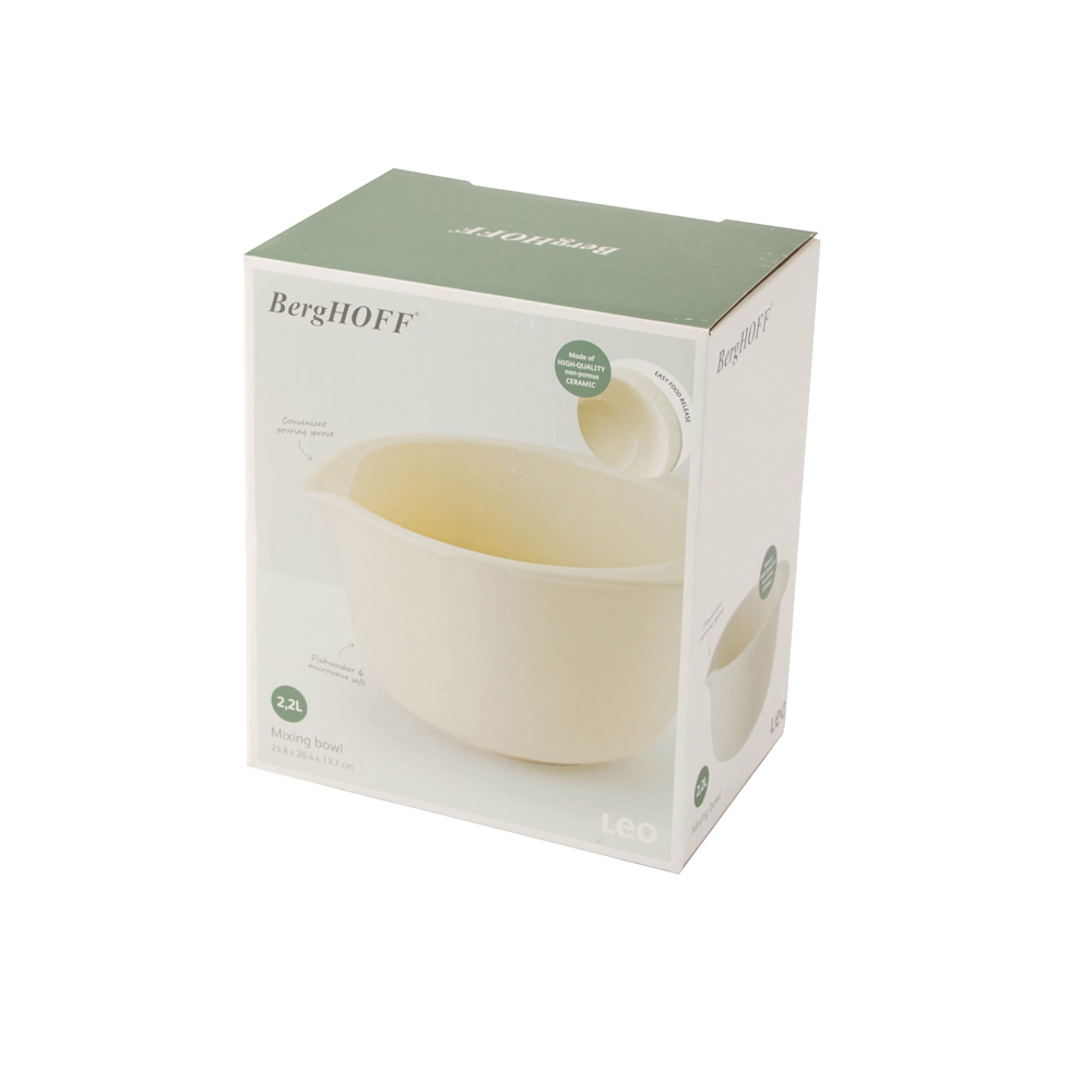 Миска для змішування BergHOFF LEO BALANCE, бежевий, кераміка, 2,2 л