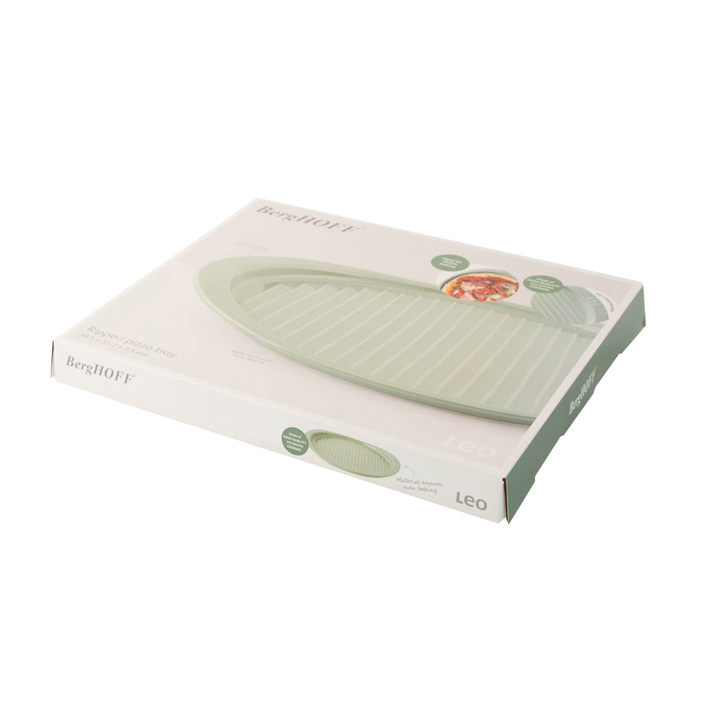 Форма для пиццы ребристая BergHOFF LEO BALANCE, зеленый, керамика, 40 х 35,2 х 3,7 см