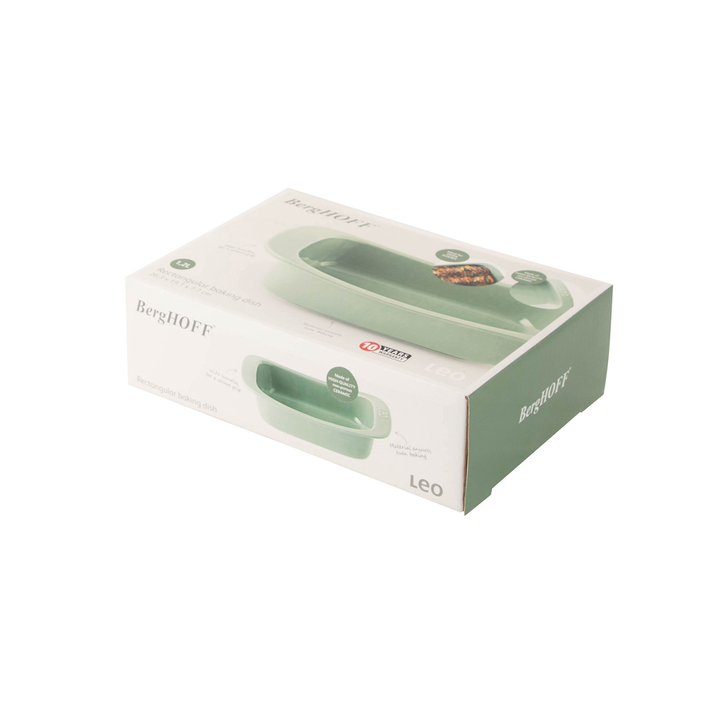 Форма прямоугольная для запекания BergHOFF LEO BALANCE, зеленый,керамика, 26,3 х 19,1 х 7,7 см