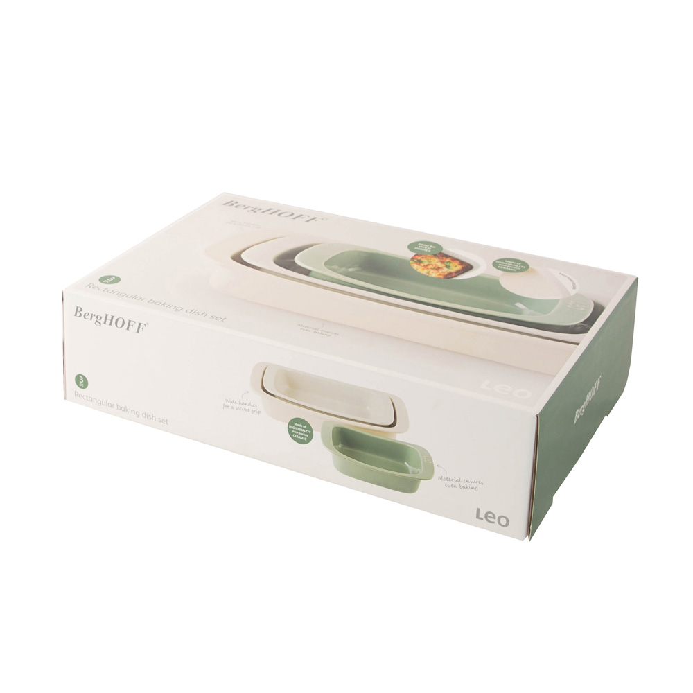 Набор прямоугольных форм для запекания BergHOFF LEO BALANCE, керамика, 3 пр.