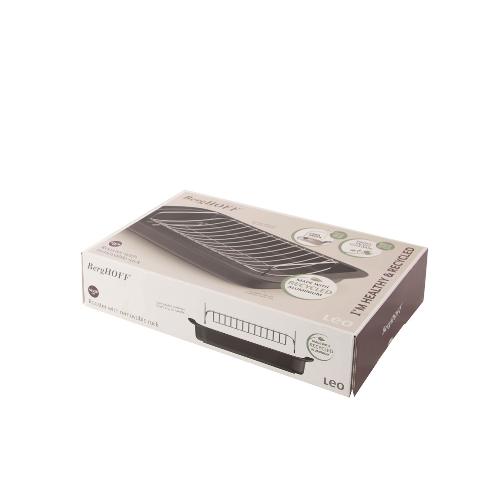 Деко з антипригарним покриттям BergHOFF LEO GRAPHITE, з решіткою, 42 х 28 см