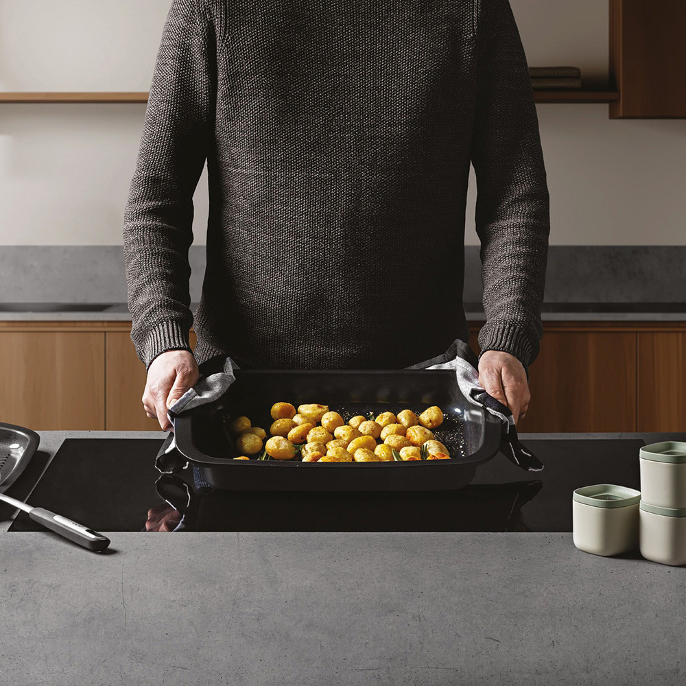 Деко з антипригарним покриттям BergHOFF LEO GRAPHITE, з решіткою, 42 х 28 см