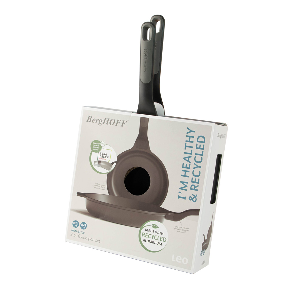 Набор сковород с антипригарным покрытием BergHOFF LEO STONE+, диам. 24/28 см, 2 пр.