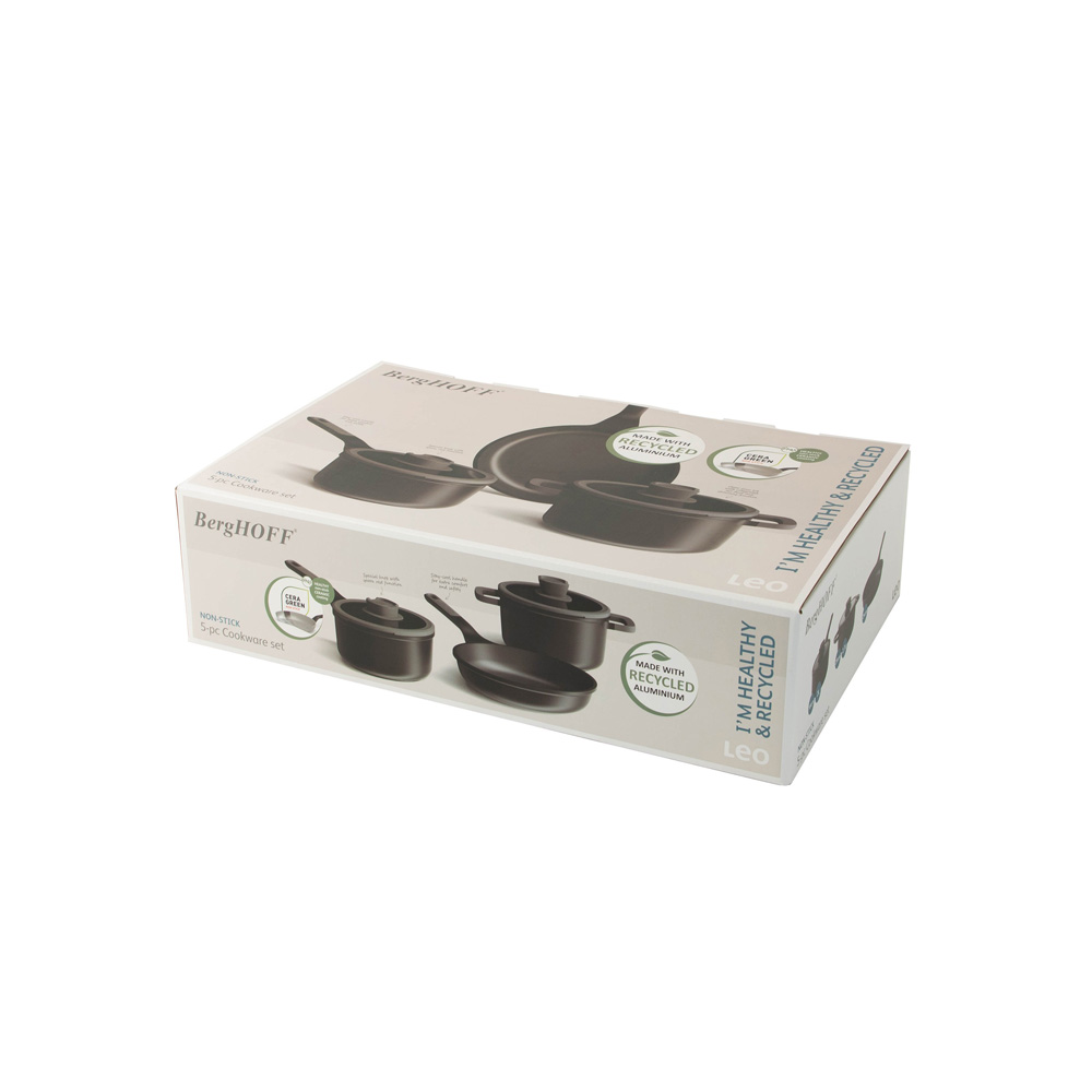 Набор посуды с антипригарным покрытием BergHOFF LEO STONE+, 5 пр.