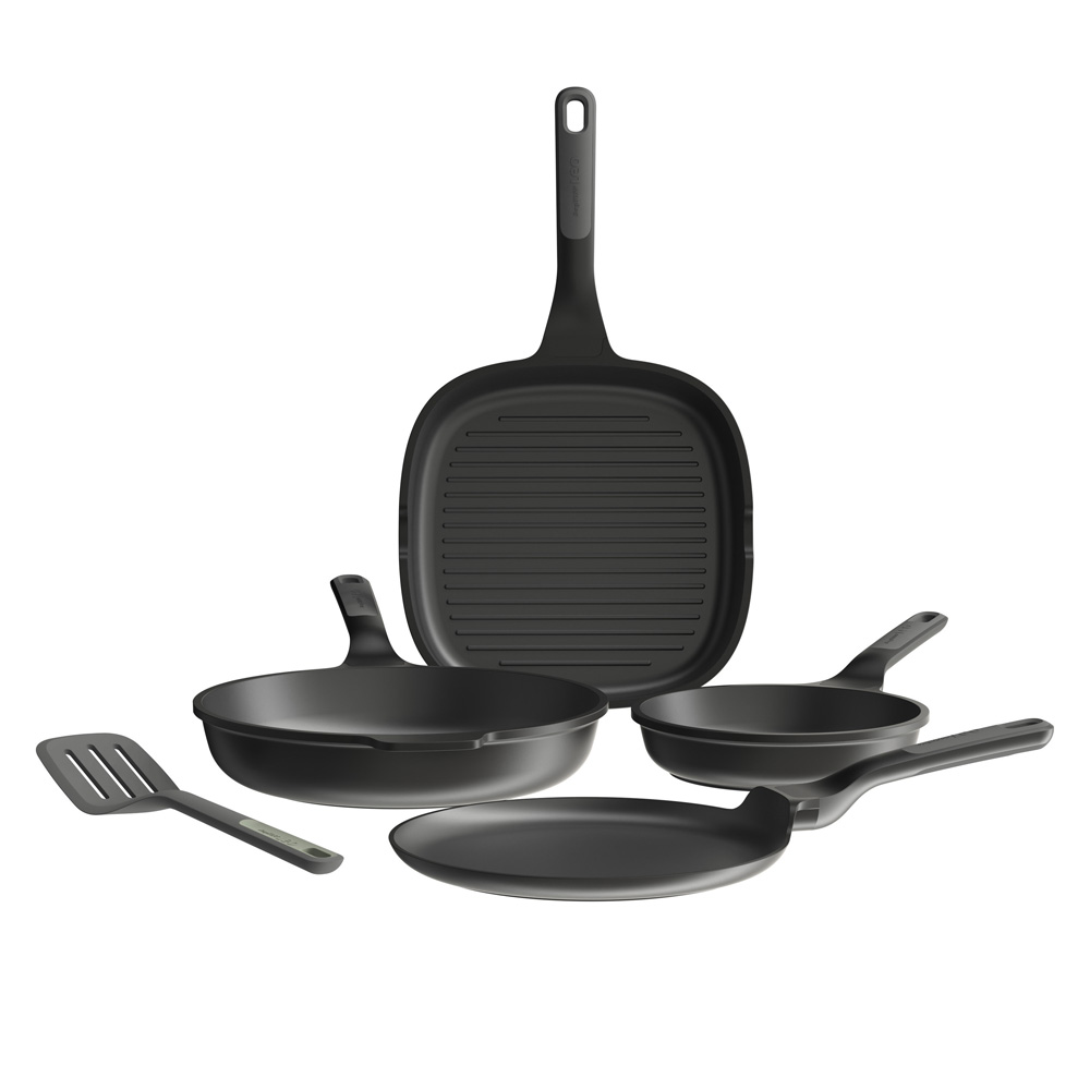 Набор сковород с антипригарным покрытием BergHOFF LEO STONE+ с лопаткой BergHOFF LEO BALANCE, 5 пр.