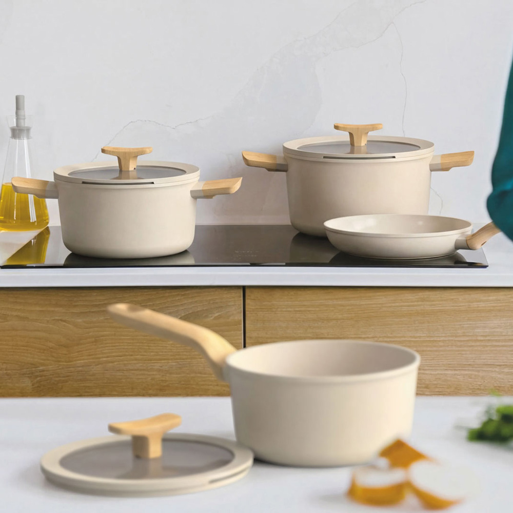 Набор посуды с антипригарным покрытием BergHOFF LEO BALANCE Cream, 7 пр.