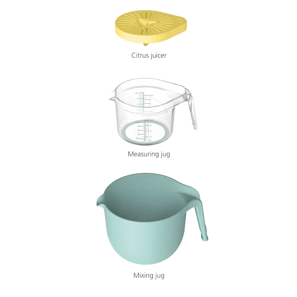 Набір для приготування 3-в-1, (глечик, миска, соковитискач) Joseph Joseph, бірюзовий, 15,5 х 19,0 х 24,5 см