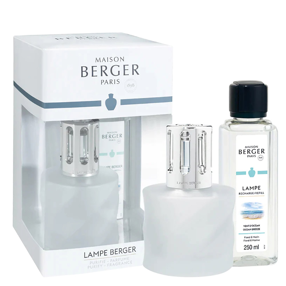 Аромалампа Maison Berger Paris SPIRALE GIVREE, 222 мл + Наполнитель с ароматом OCEAN BREEZE, 250 мл