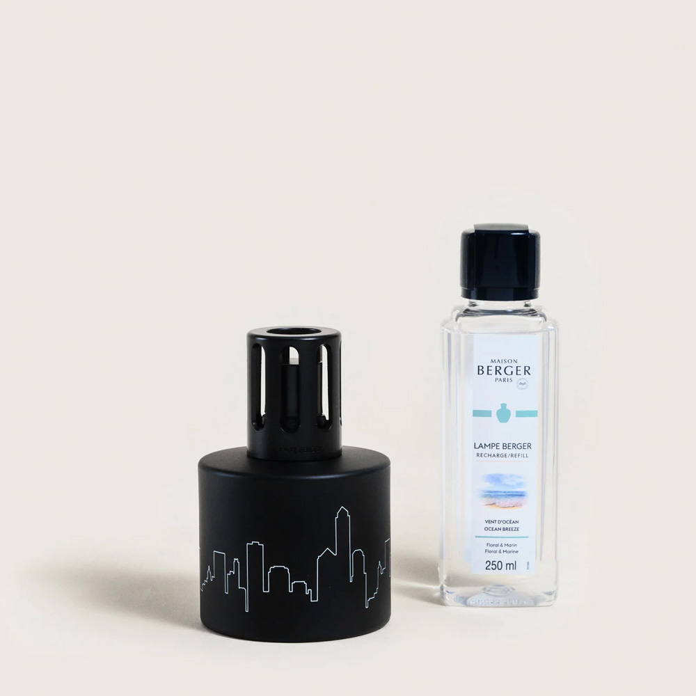 Аромалампа Maison Berger Paris SKYLINE, 220 мл + Наполнитель с ароматом OCEAN BREEZE, 250 мл