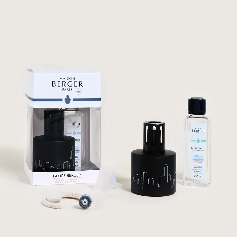 Аромалампа Maison Berger Paris SKYLINE, 220 мл + Наполнитель с ароматом OCEAN BREEZE, 250 мл