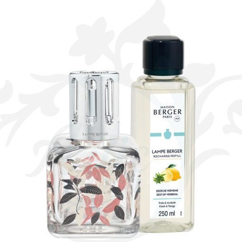 Аромалампа Maison Berger Paris ICE CUBE FEUILLE, 256 мл + Наповнювач з ароматом ZEST OF VERBENA, 250 мл