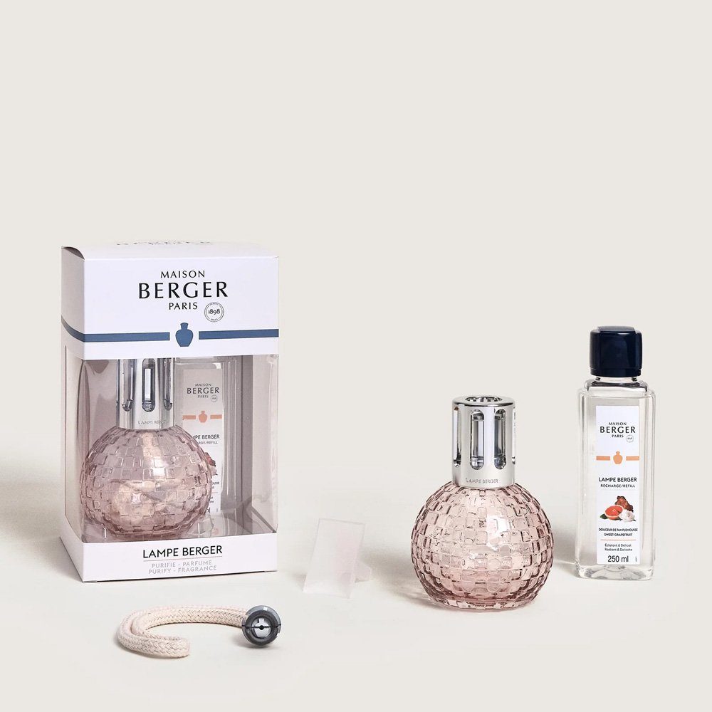 Аромалампа Maison Berger Paris DISCO ROSE, 280 мл + Наполнитель с ароматом SWEET GRAPEFRUIT, 250 мл