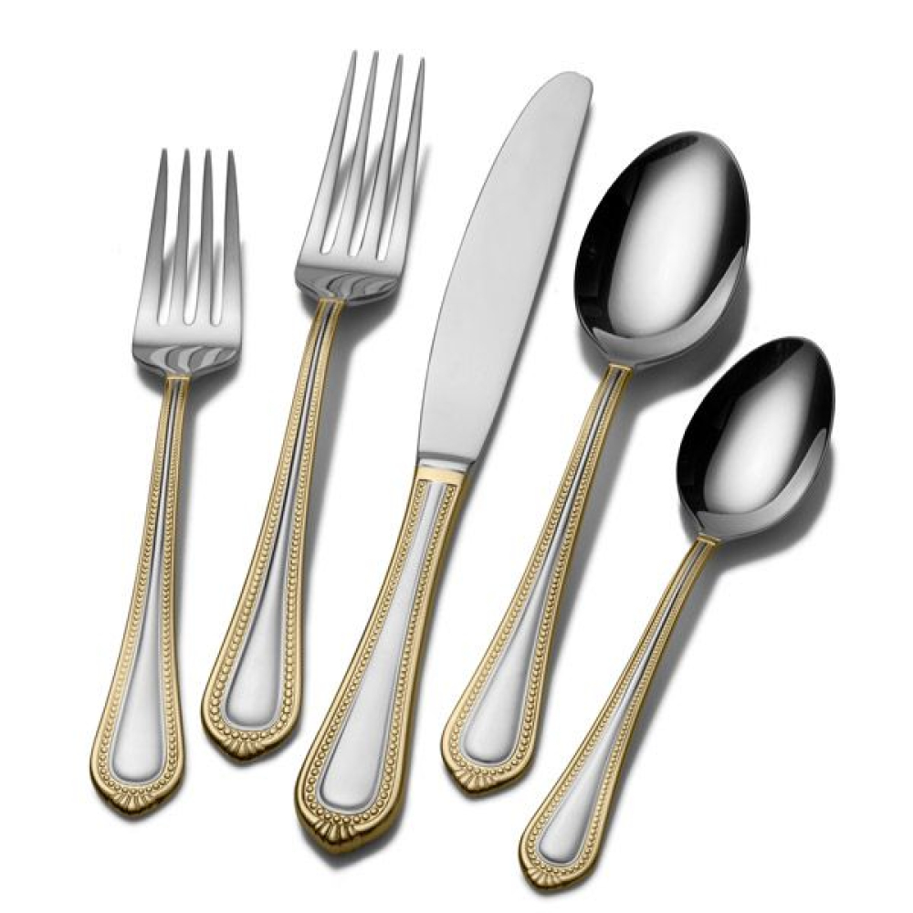 Набор столовых приборов Mikasa Regent Bead Gold, 65 шт.