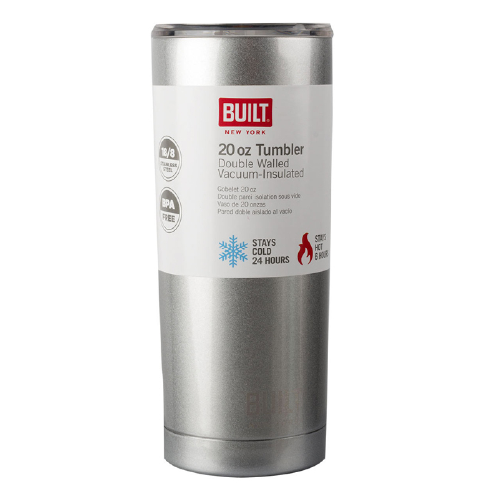 Термокружка дорожная металлическая Built Silver, с двойными стенками, серебряный, 500 мл