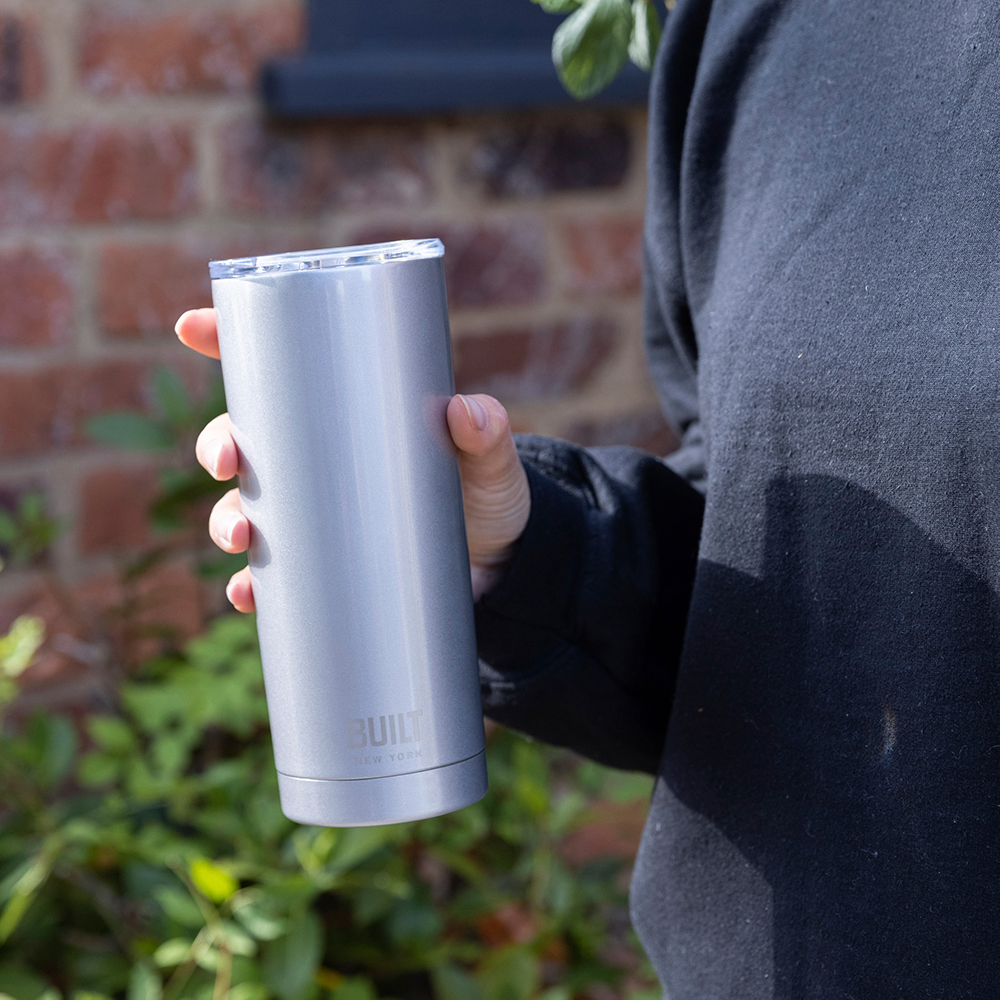 Термокружка дорожная металлическая Built Silver, с двойными стенками, серебряный, 500 мл