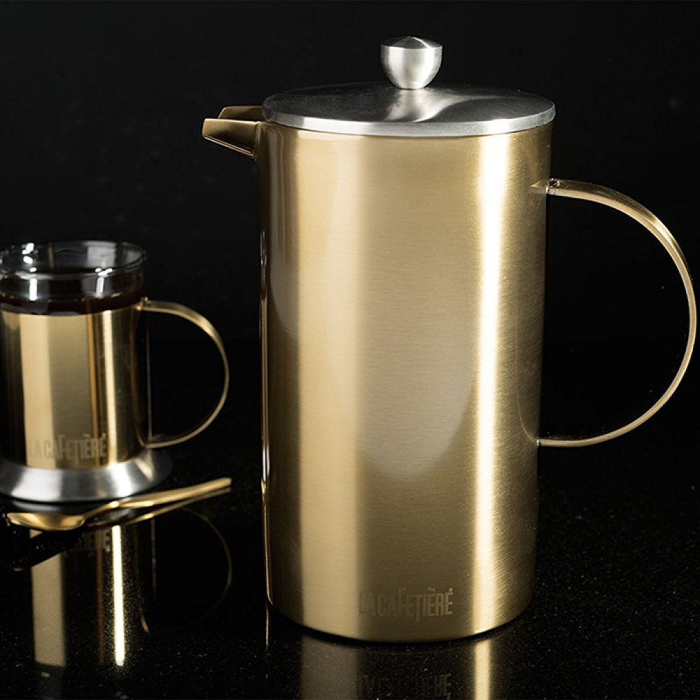 Френч-пресс для кофе CreativeTops Pisa, золотой, 1000 мл