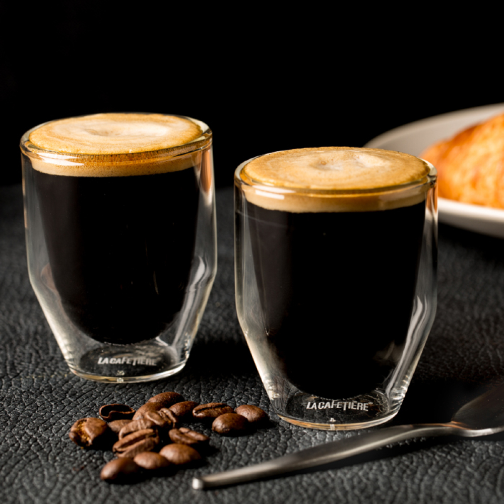 Набор чашек с двойными стенками CreativeTops FIKA, стекло, 70 мл, 2 пр.