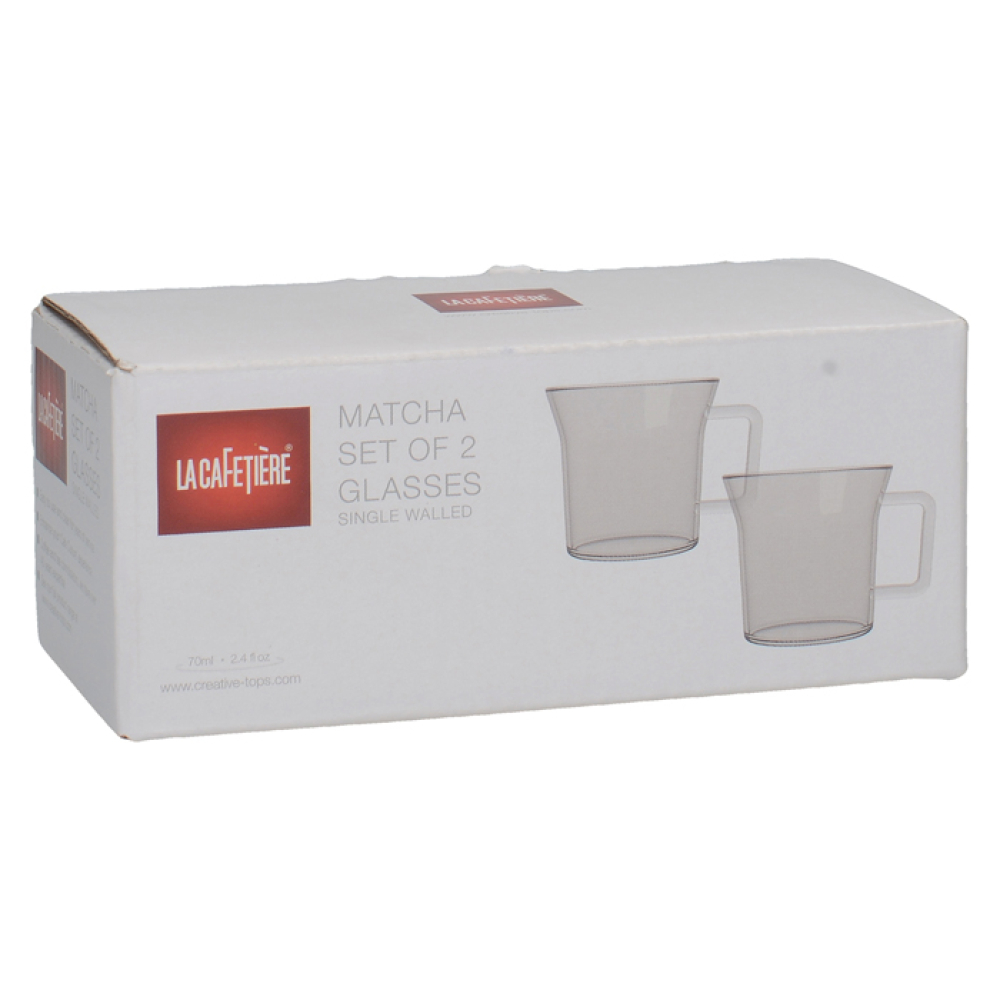 Набор чашек с двойными стенками CreativeTops MATCHA, стекло, 70 мл, 2 пр.