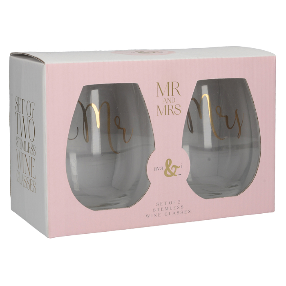 Набір склянок CreativeTops MR AND MRS, 590мл, 2 шт.