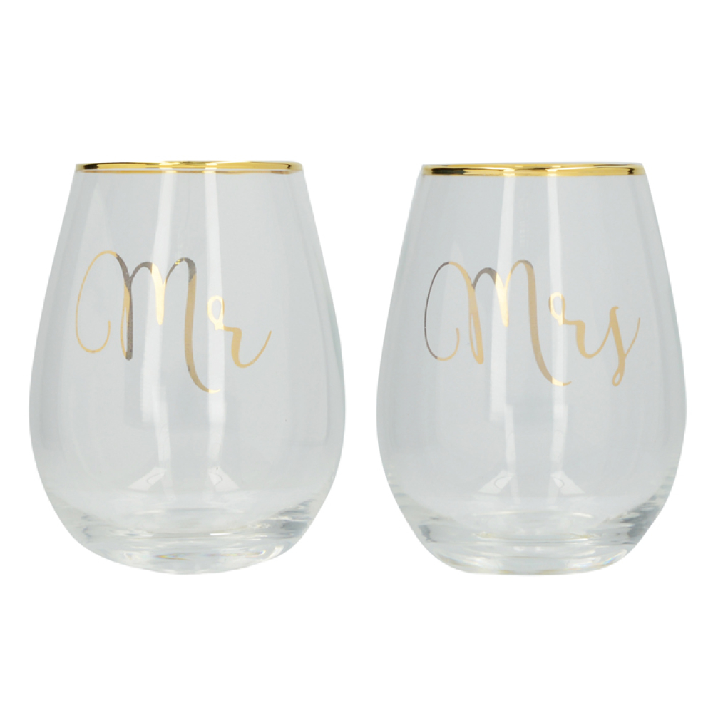 Набор стаканов CreativeTops MR AND MRS, 590 мл, 2 шт.