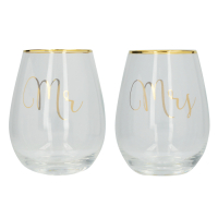 Набір склянок CreativeTops MR AND MRS, 590мл, 2 шт.