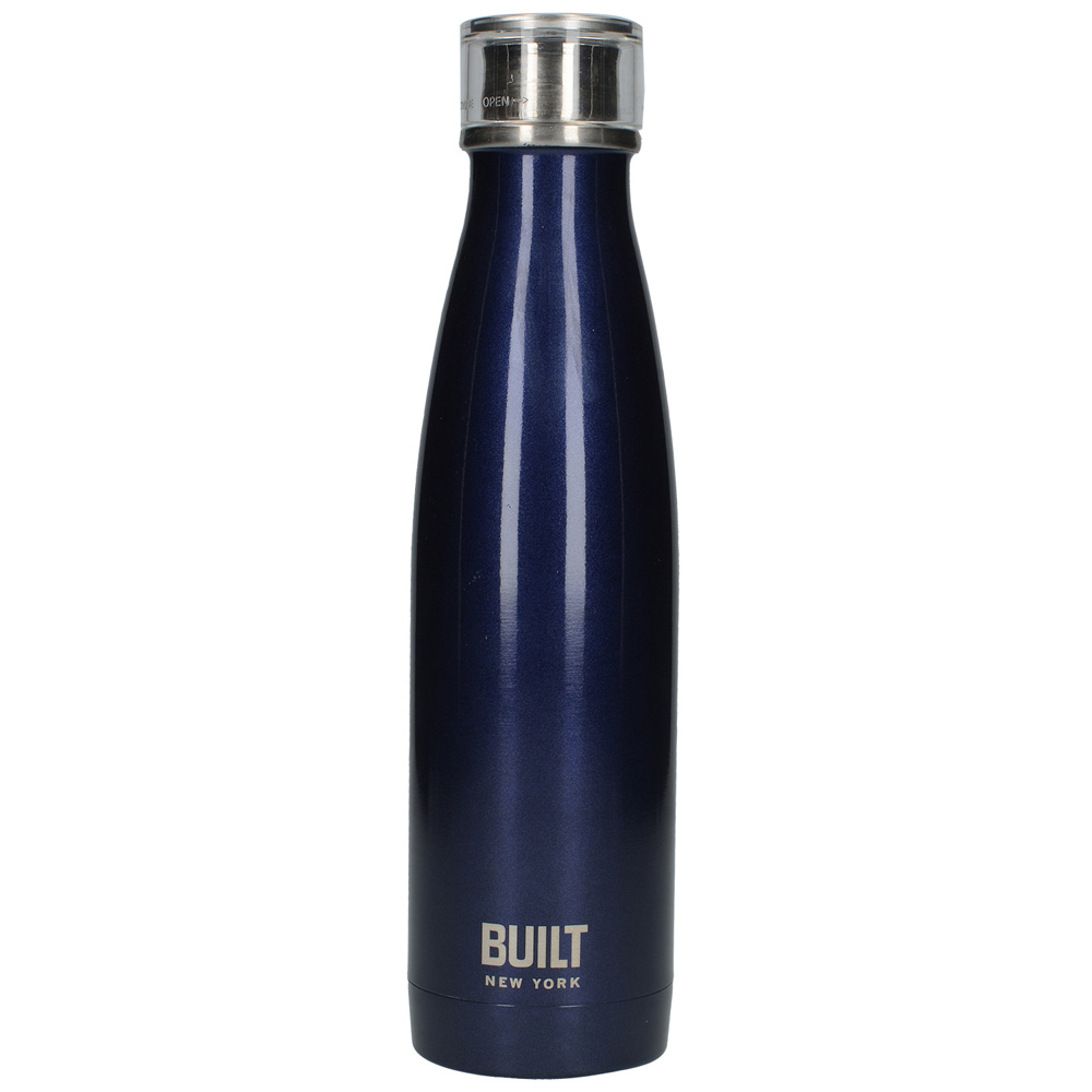 Бутылка металлическая Built Midnight Blue, с двойными стенками, синяя, 500 мл